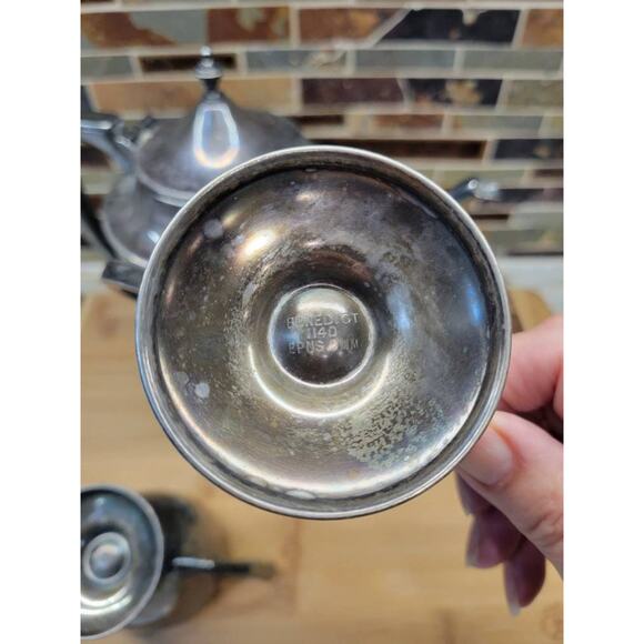 Vintage Coffee Service, Silver Plate, Server Pot, Sugar Creamer Set - Picture 7 of 7